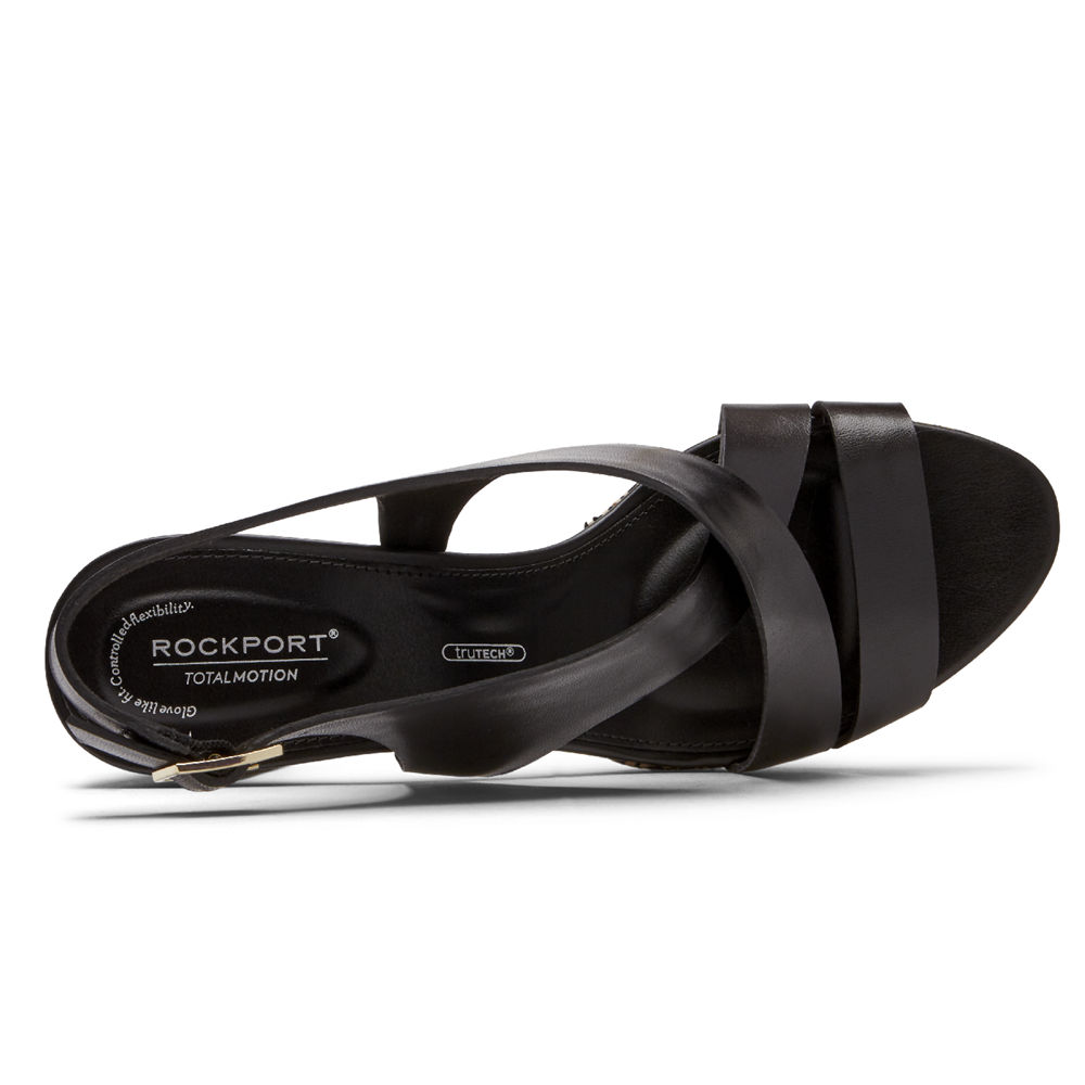 Zapatos De Tacones Rockport Mujer Mexico - Total Motion Ivy Cross Slingback Negros - DLEYB8329